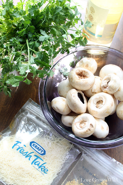 Italian Parmesan Stuffed Mushrooms with Kraft #FreshTake #CBias by www.LoveGrowsWild.com