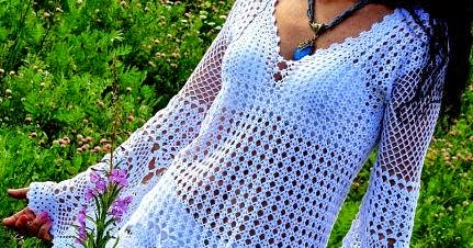 Túnica blanca digna de princesa para tejer con crochet | Crochet y Dos