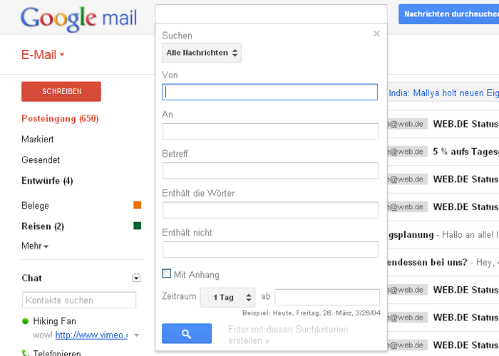 Google Mails neuer Look