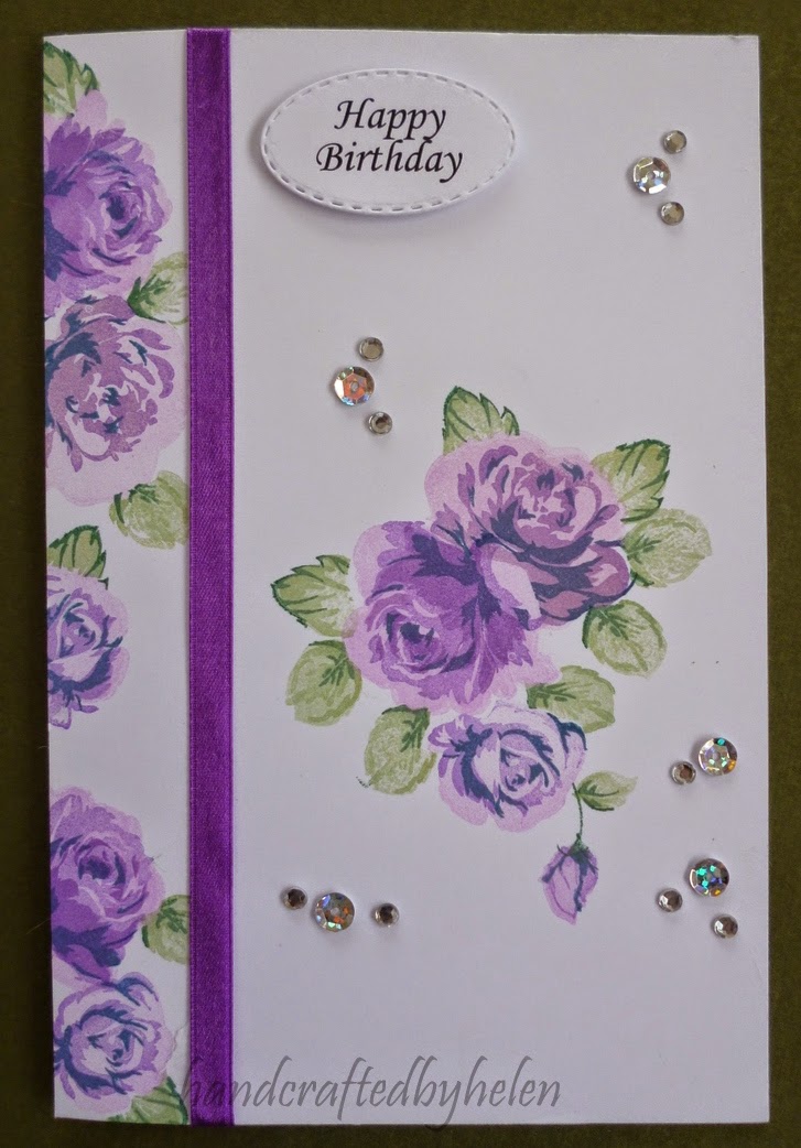 Handcrafted by Helen Vintage Rose Birthday cards