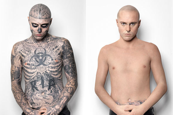 1. Rick Genest, also known as "Zombie Boy", holds the Guinness World Record for most tattoos on a human body. - wide 2
