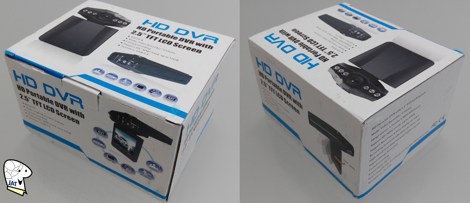 HD Car DVR IR Night Vision In-Car AV recorder - box.