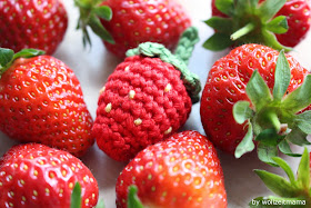 Erdbeeren häkeln für Kinderküche und Halskette, Anleitung