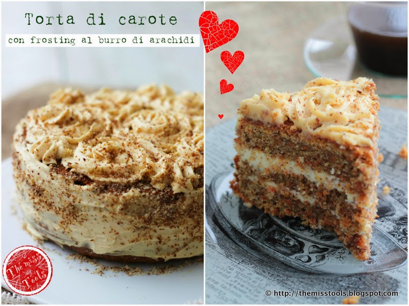 strepitosa torta di carote con frosting al burro di arachidi - deluxe carrot cake with peanut butter frosting