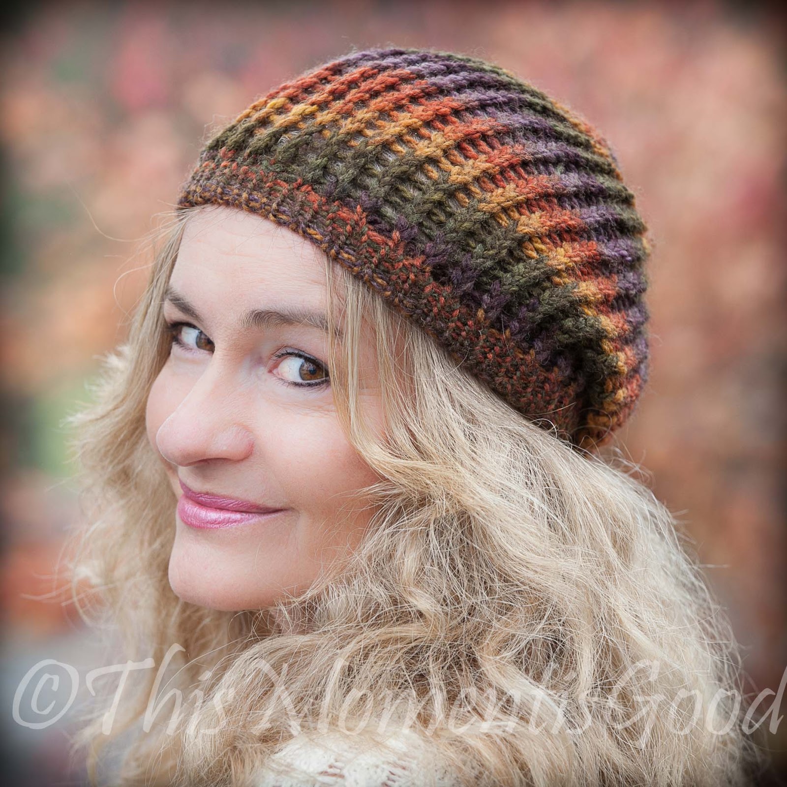 Loom Knitting by This Moment is Good! LOOM KNIT HARVEST BEANIE