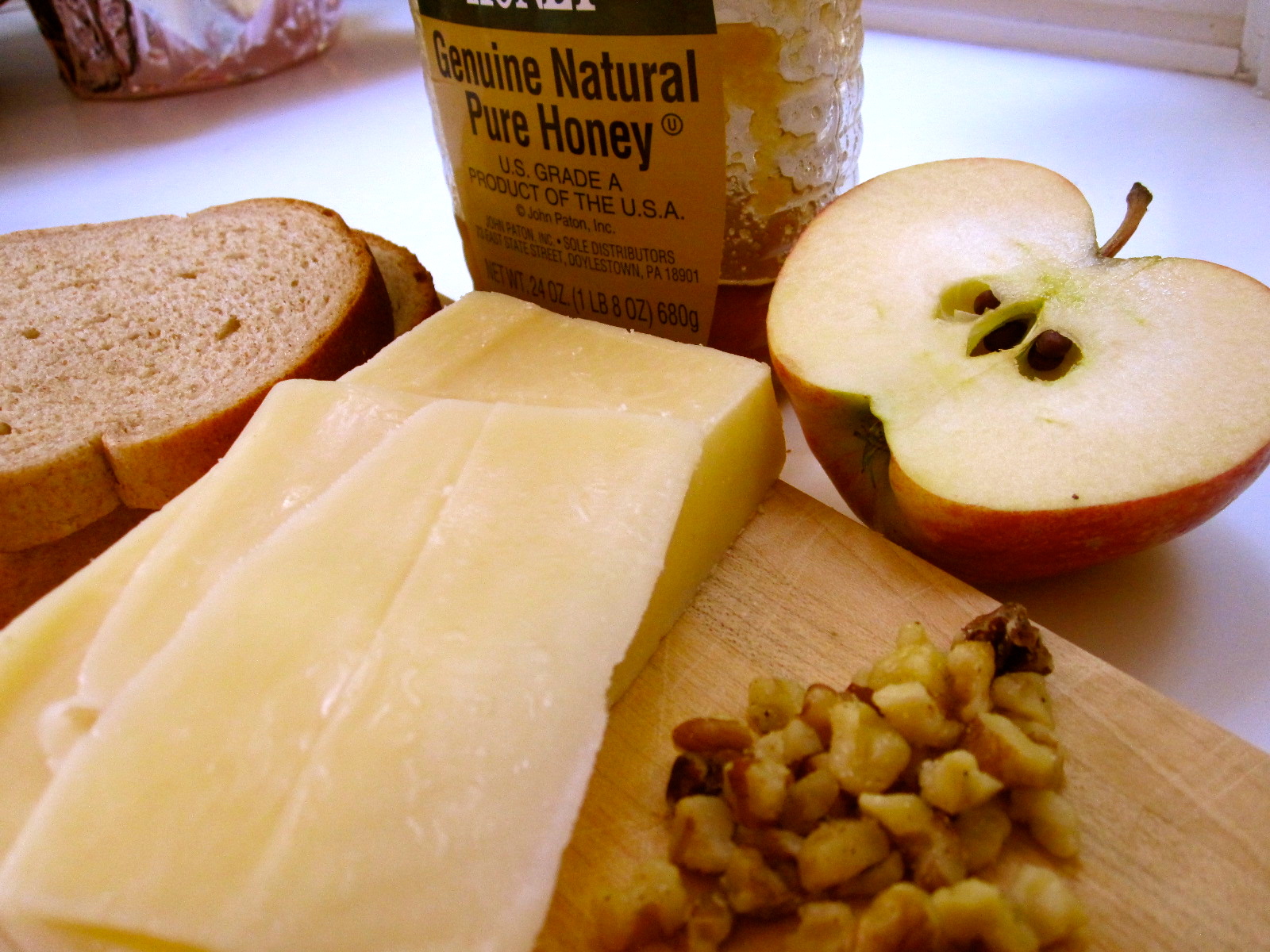 Kvell in the Kitchen Walnut, Apple and Honey Grilled Cheese