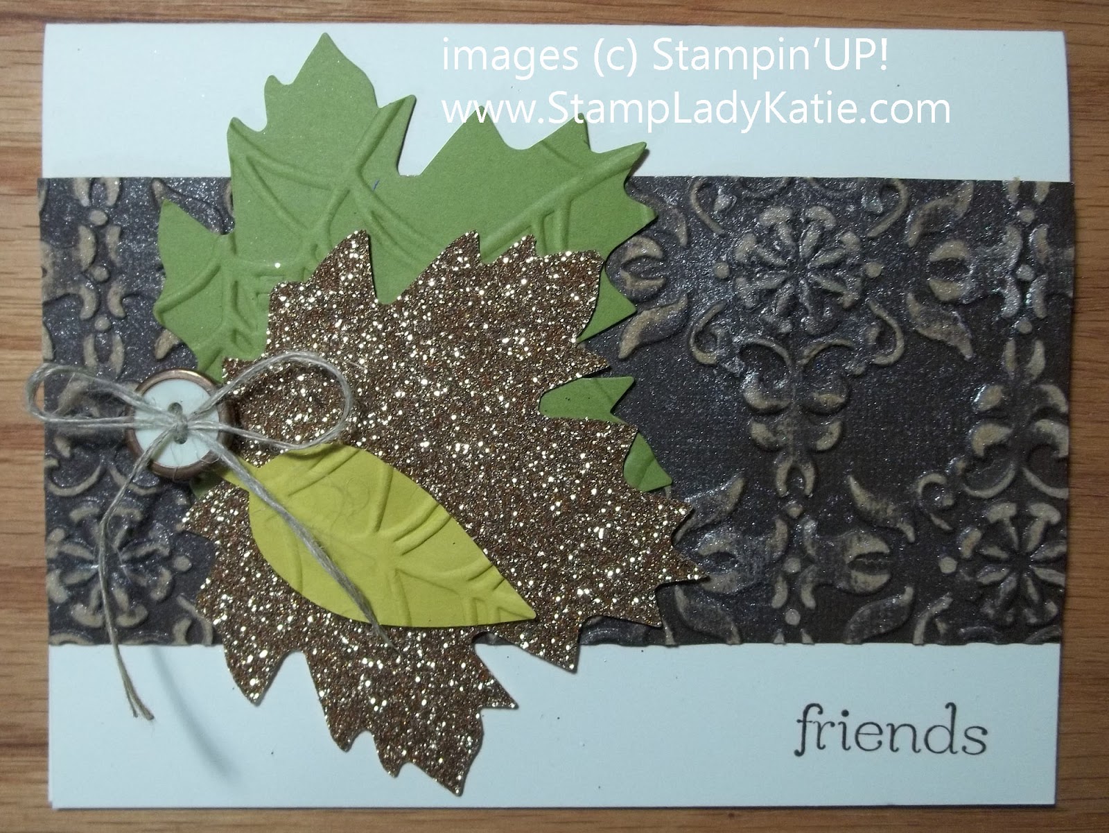Fall Card Veins on the Die Cut Leaves