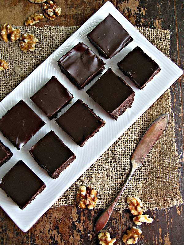 sweetsugarbean In The Raw Walnut & Date Brownies with Chipotle Ganache