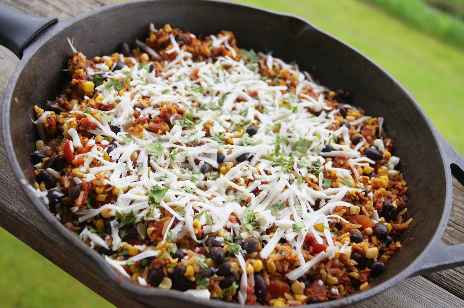 In the Kitchen with Jenny Mexican Chorizo, Rice and Bean Skillet