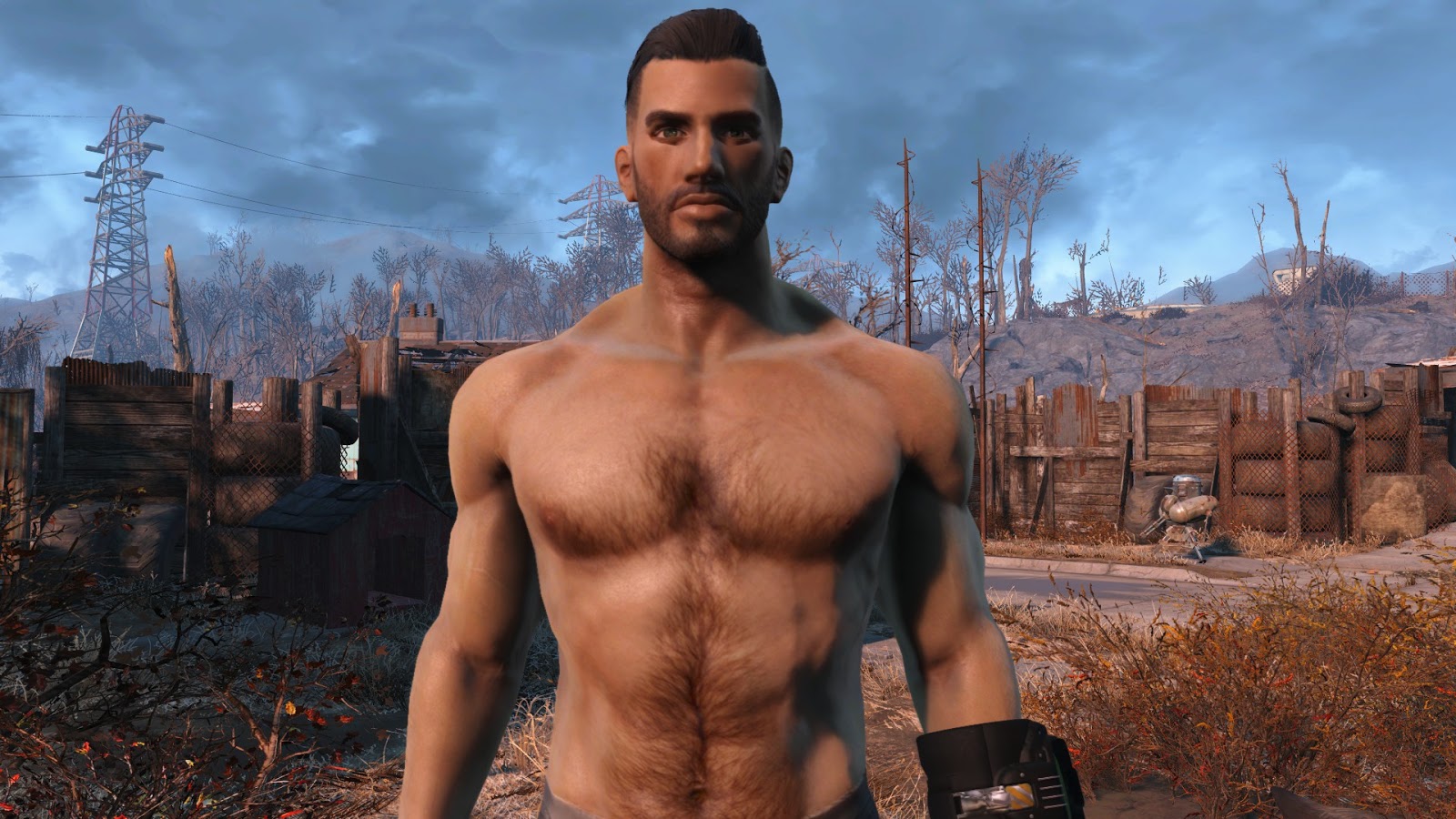 This mod adds body hair to all men in Fallout 4! 