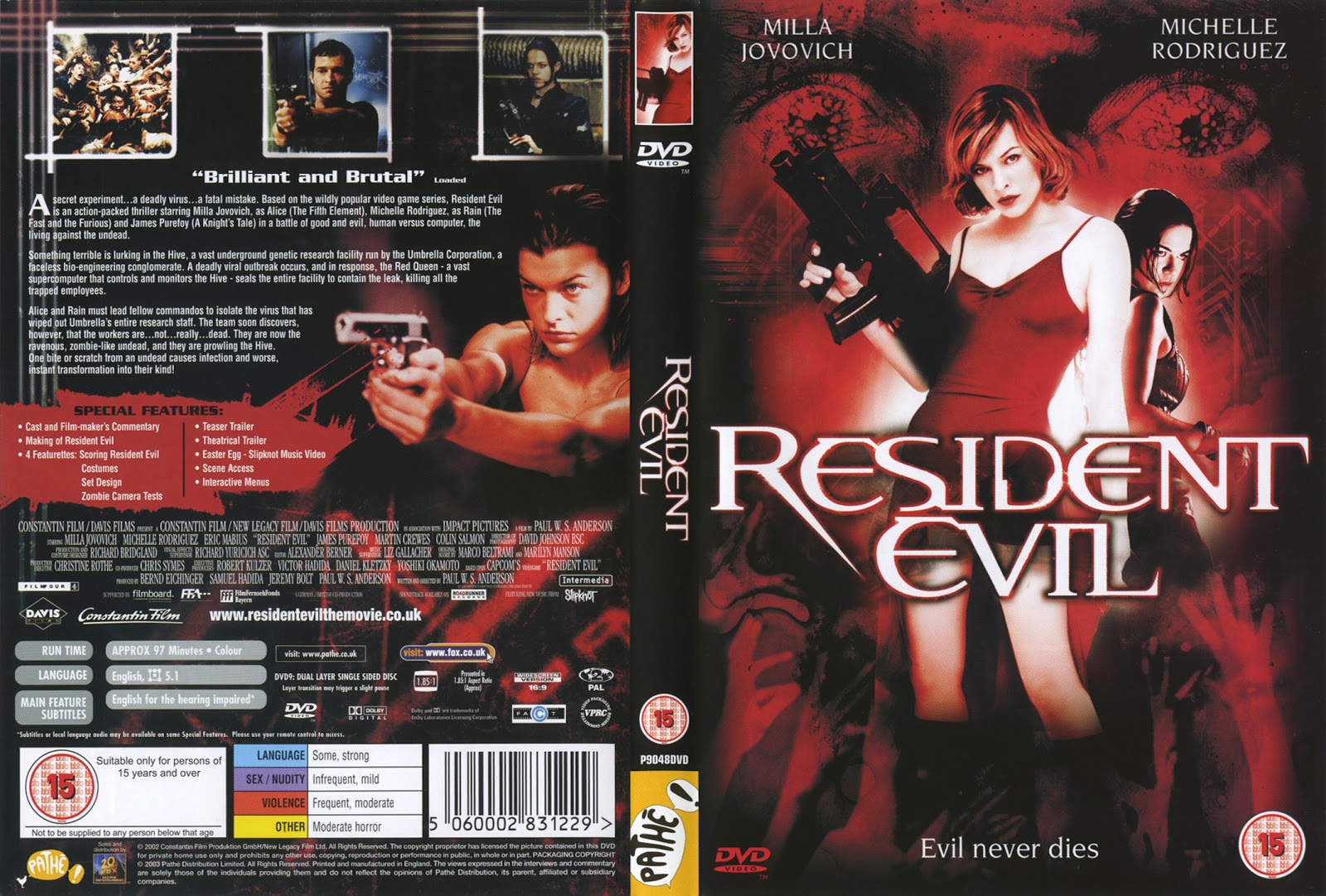 Movie Memorabilia Emporium Resident Evil UK DVD Cover