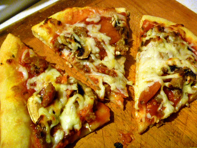 Slice of Southern: New York Style Sausage and Mushroom Pizza
