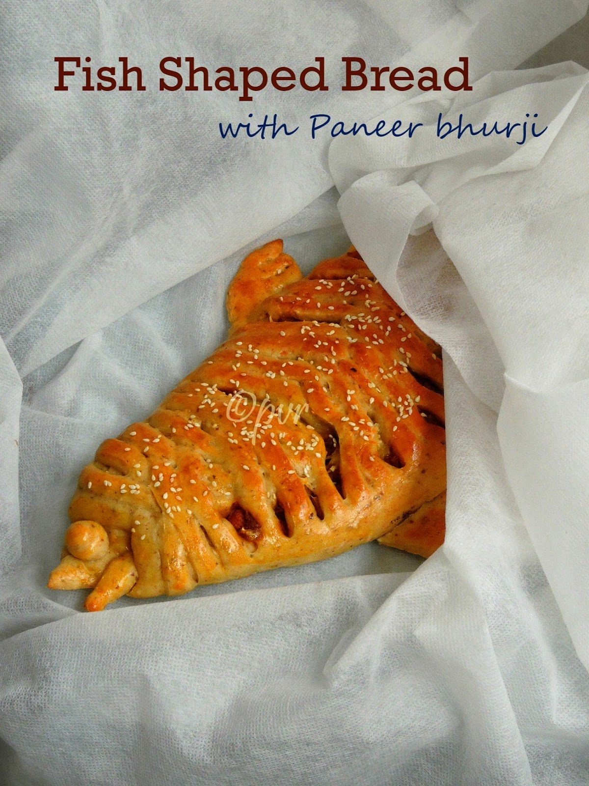 Priya's Versatile Recipes Fish Shaped Bread with Paneer Bhurji