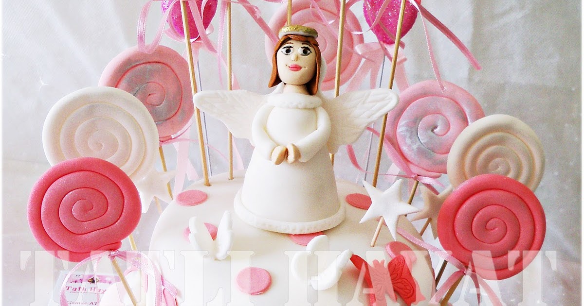 TATLI HAYAT PASTA TASARIM LOLİPOPLU MELEKLİ PASTA