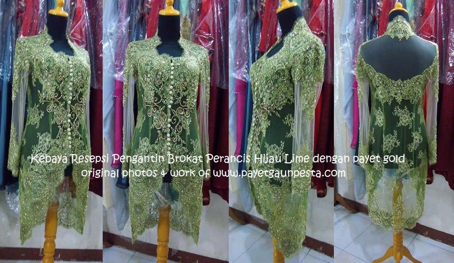 baju pengantin brokat hijau
