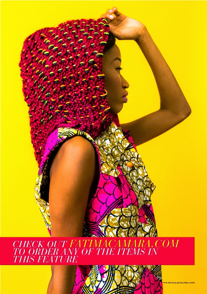 African prints hooded top inspiration by Cameroonian designer Fatima Camara