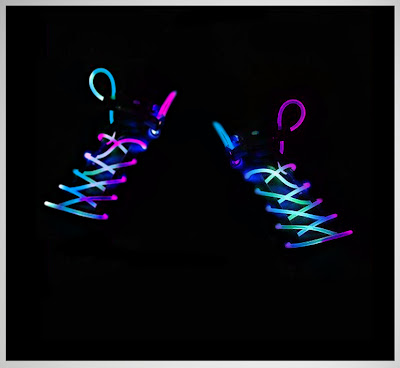 Pink and Blue LED Shoelaces 