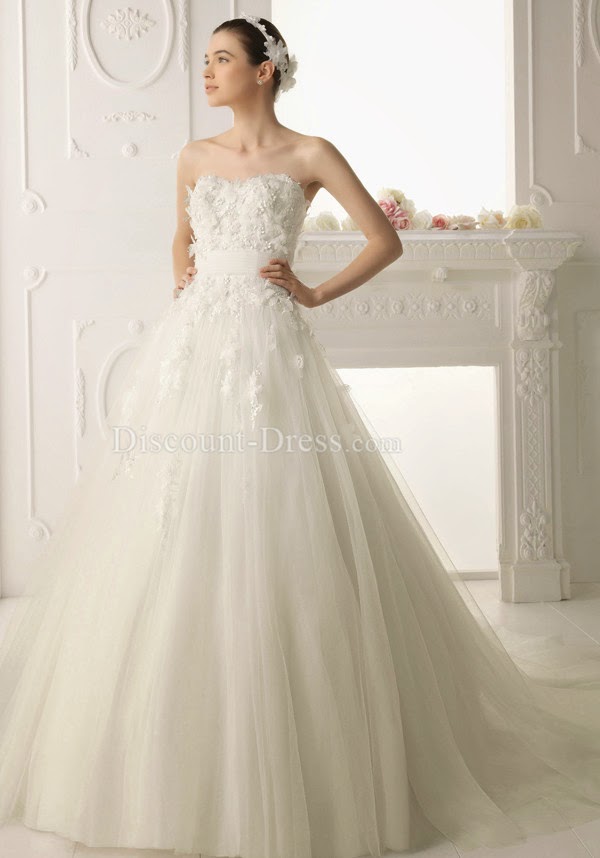 V Neck Tulle A line Floor Length Illusion Back Wedding Dress With Lace