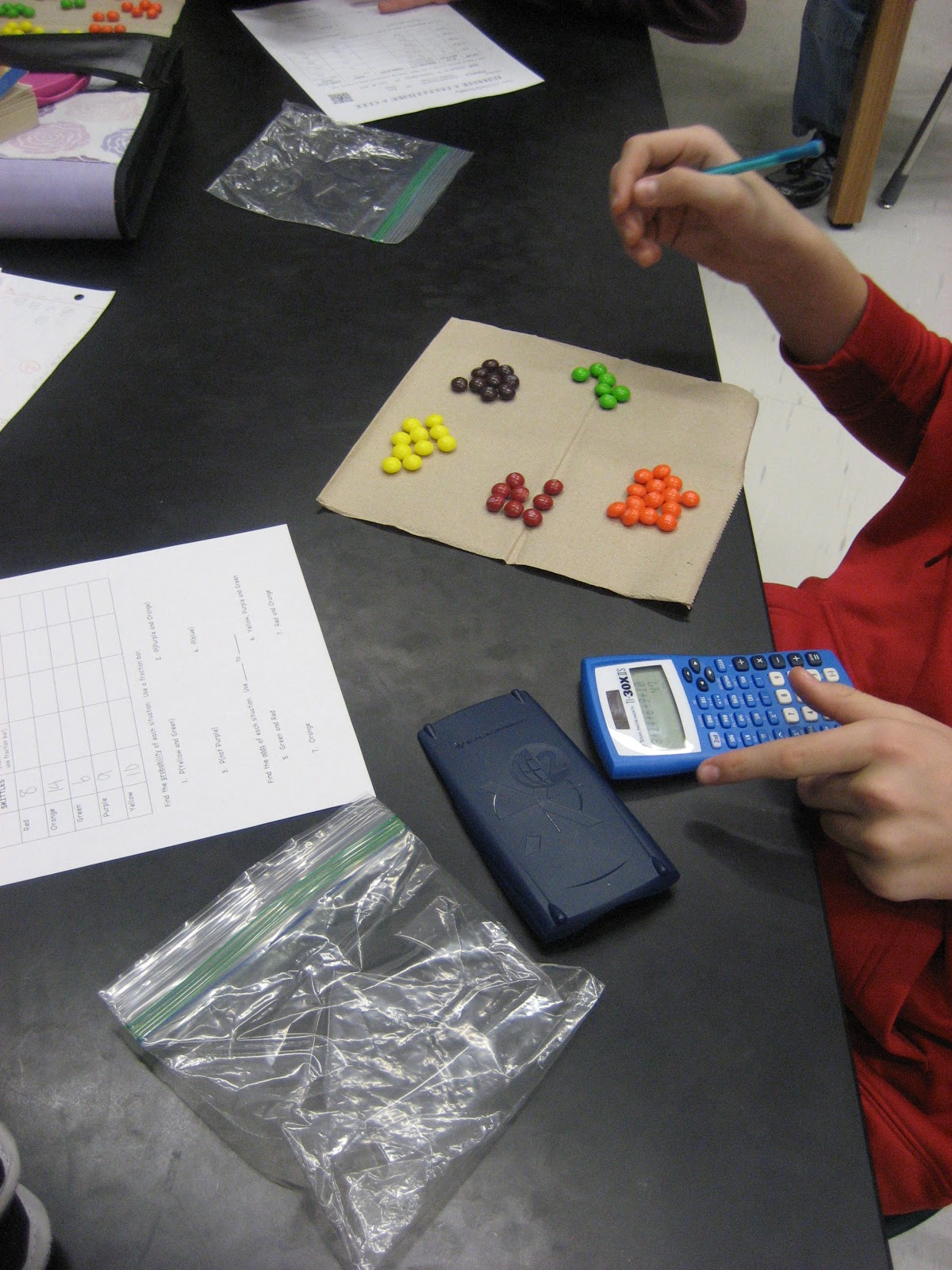 Ms. Milleson's 7th Grade Blog: Probability and Odds - Skittles Activity