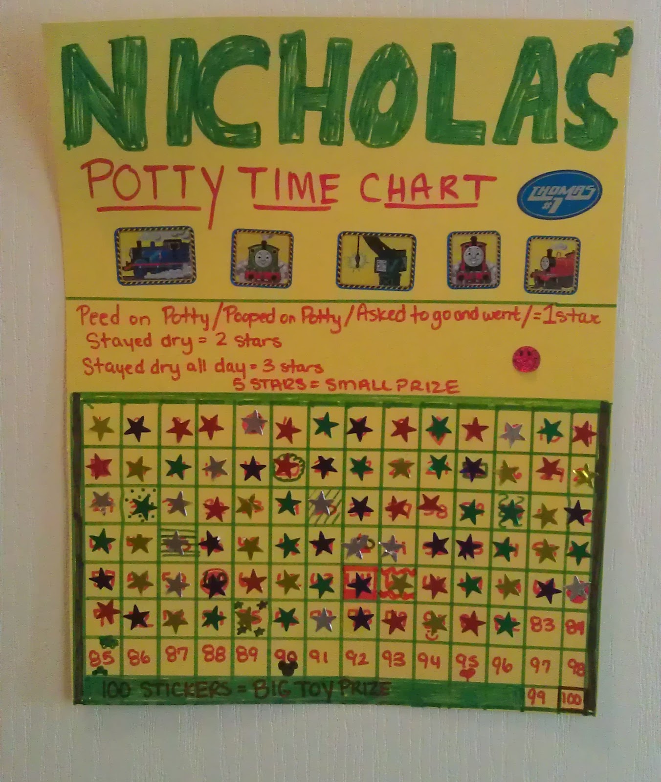 diy potty training chart