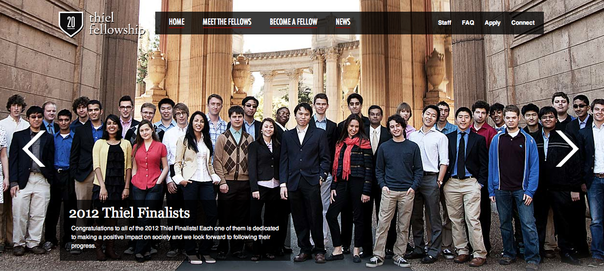 I never heard of this? The Thiel Fellowship! Super Crafty Monkey