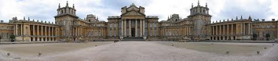 A panorama of Blenheim Place, all pillars and twiddly bits on the roofs
