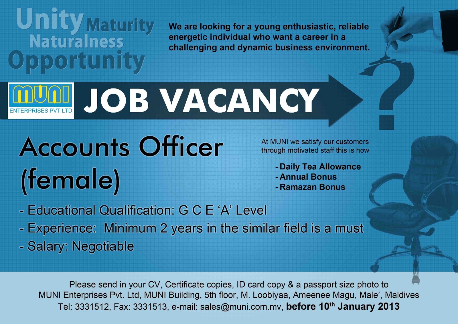 Job Maldives Accountant jobs in Maldives