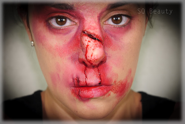 Maquillaje efectos especiales: Nariz rota, Special Effects makeup: Broken nose Halloween Silvia Quirós