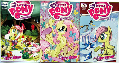 Fluttershy micro comic covers A B and RI