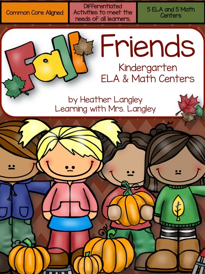 http://www.teacherspayteachers.com/Product/Fall-Friends-Kindergarten-Centers-1496720