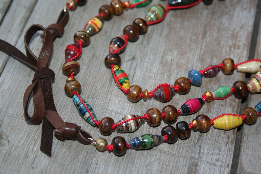 A Piece of Africa Holiday Project! 66 Ugandan Paper Bead Wrap Necklace