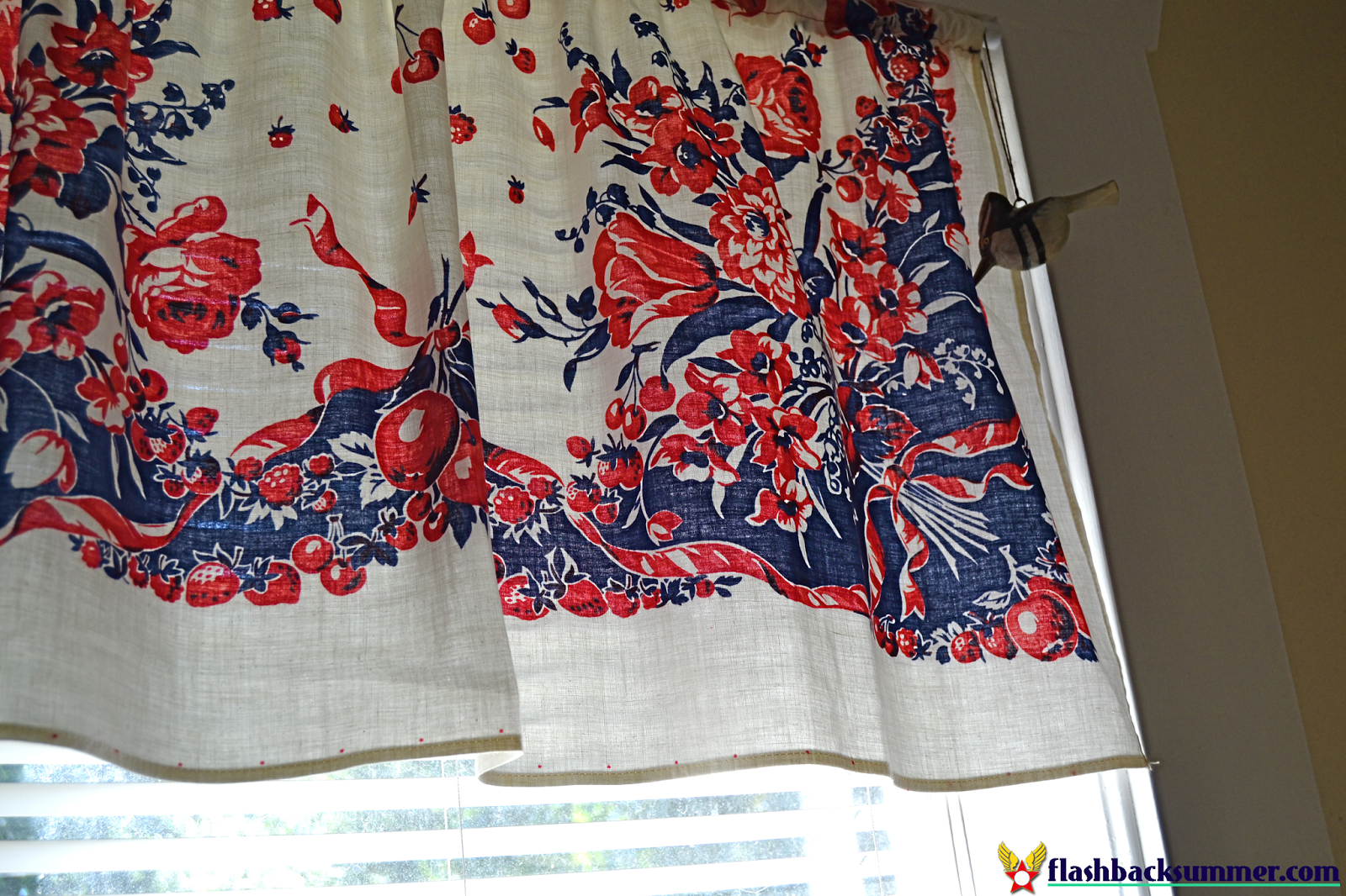 Flashback Summer: My Not-a-Magazine-Shoot Living Room - repurposed vintage table cloth