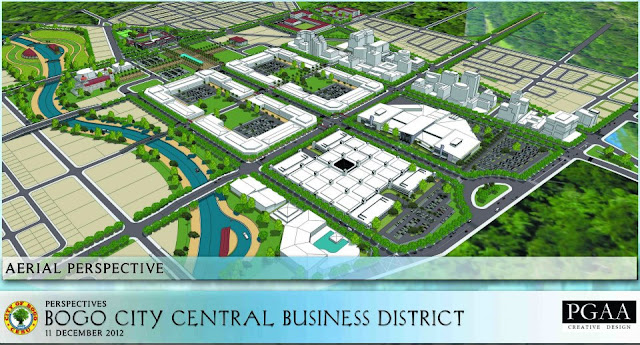 Aerial perspective of the New Bogo City Central Business District. (Creek Area)