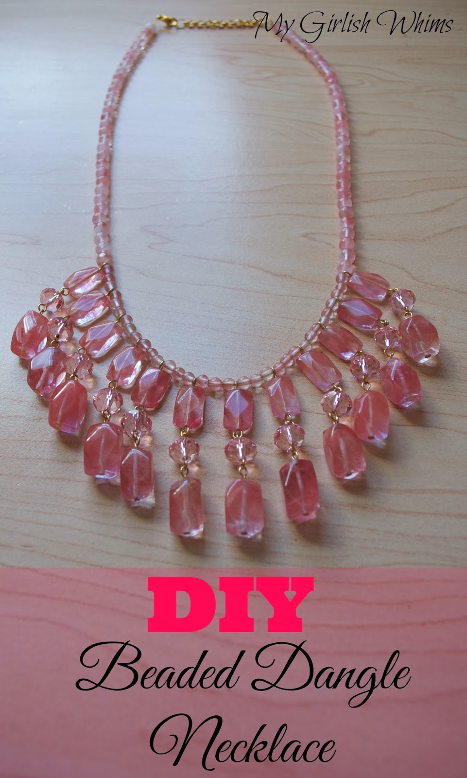 DIY Beaded Dangle Necklace My Girlish Whims
