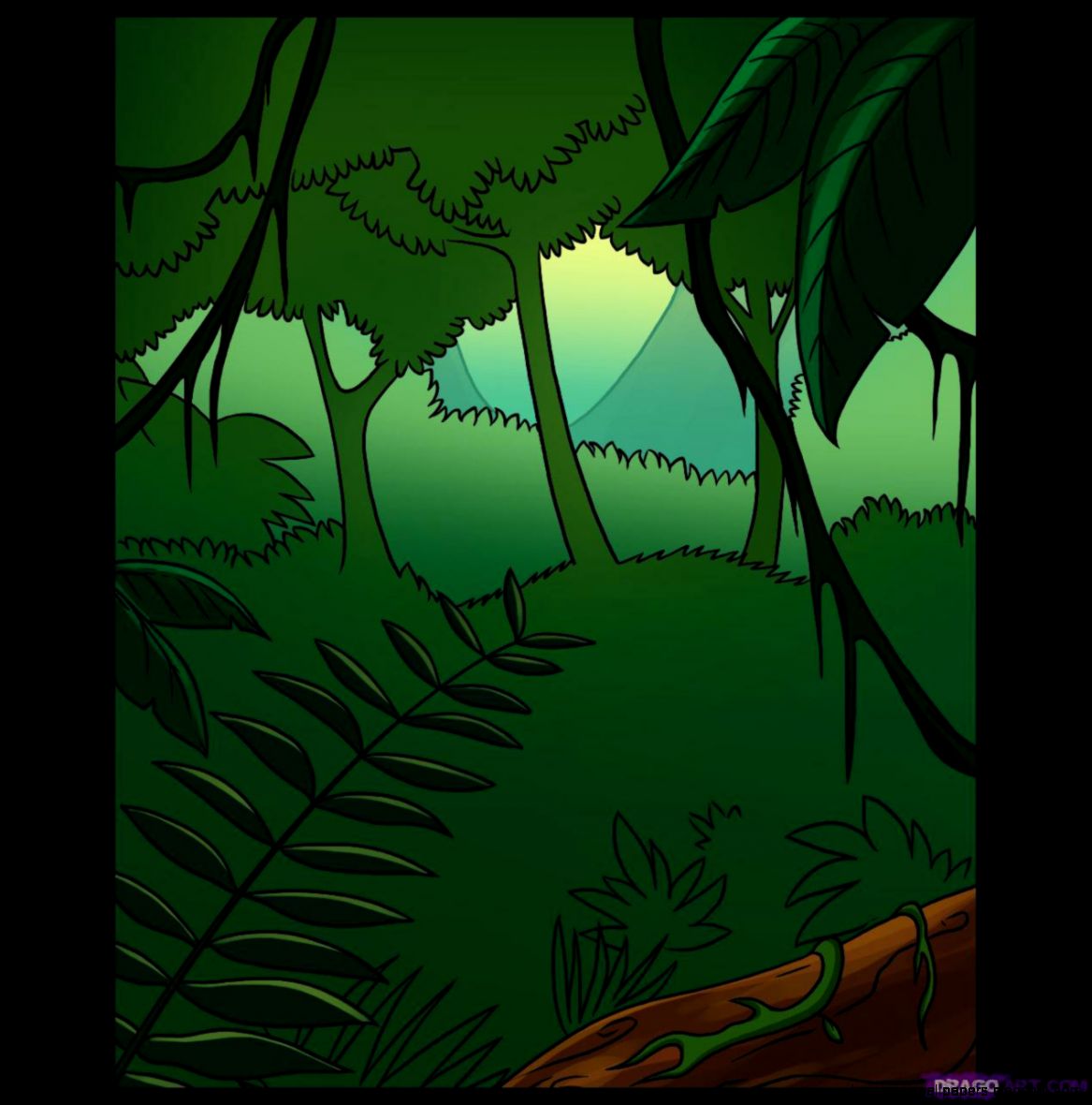 Tropical Rainforest Cartoon Drawing Tropical Rainforest Cartoon Drawing