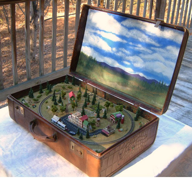 Dioramas and Clever Things Suitcase trains.