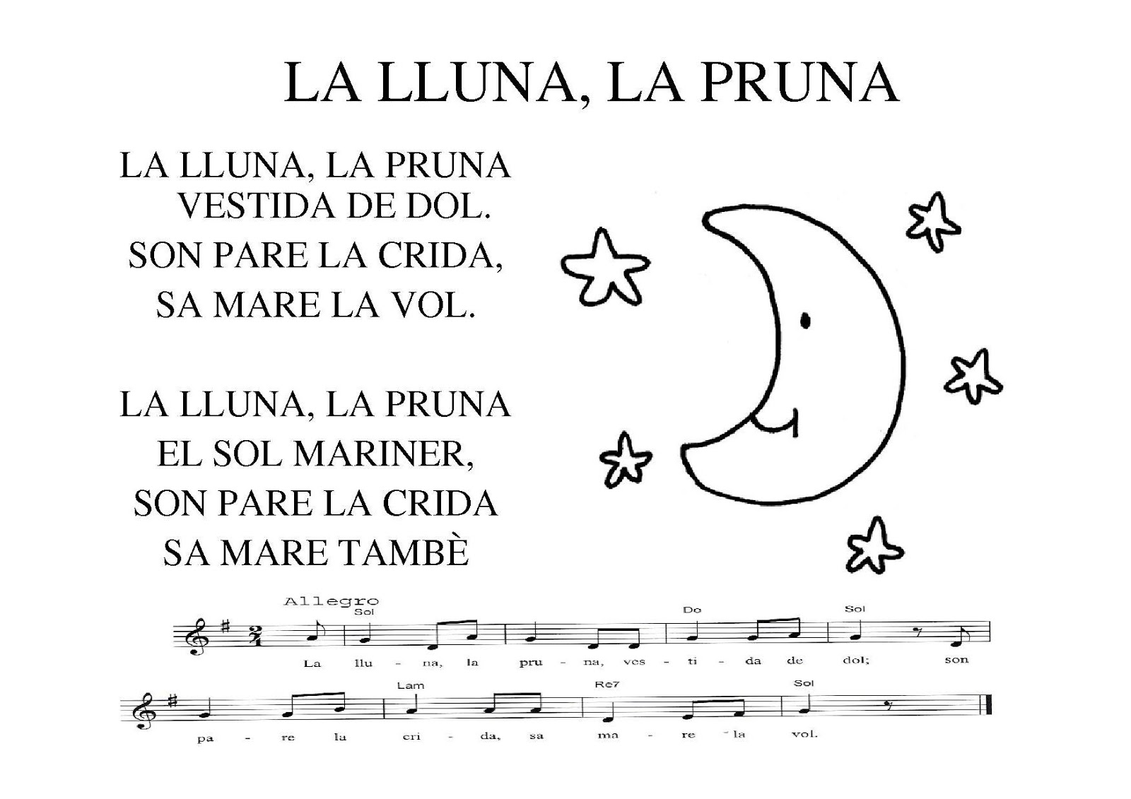 CANTORES INFANTILES: LA LLUNA LA PRUNA