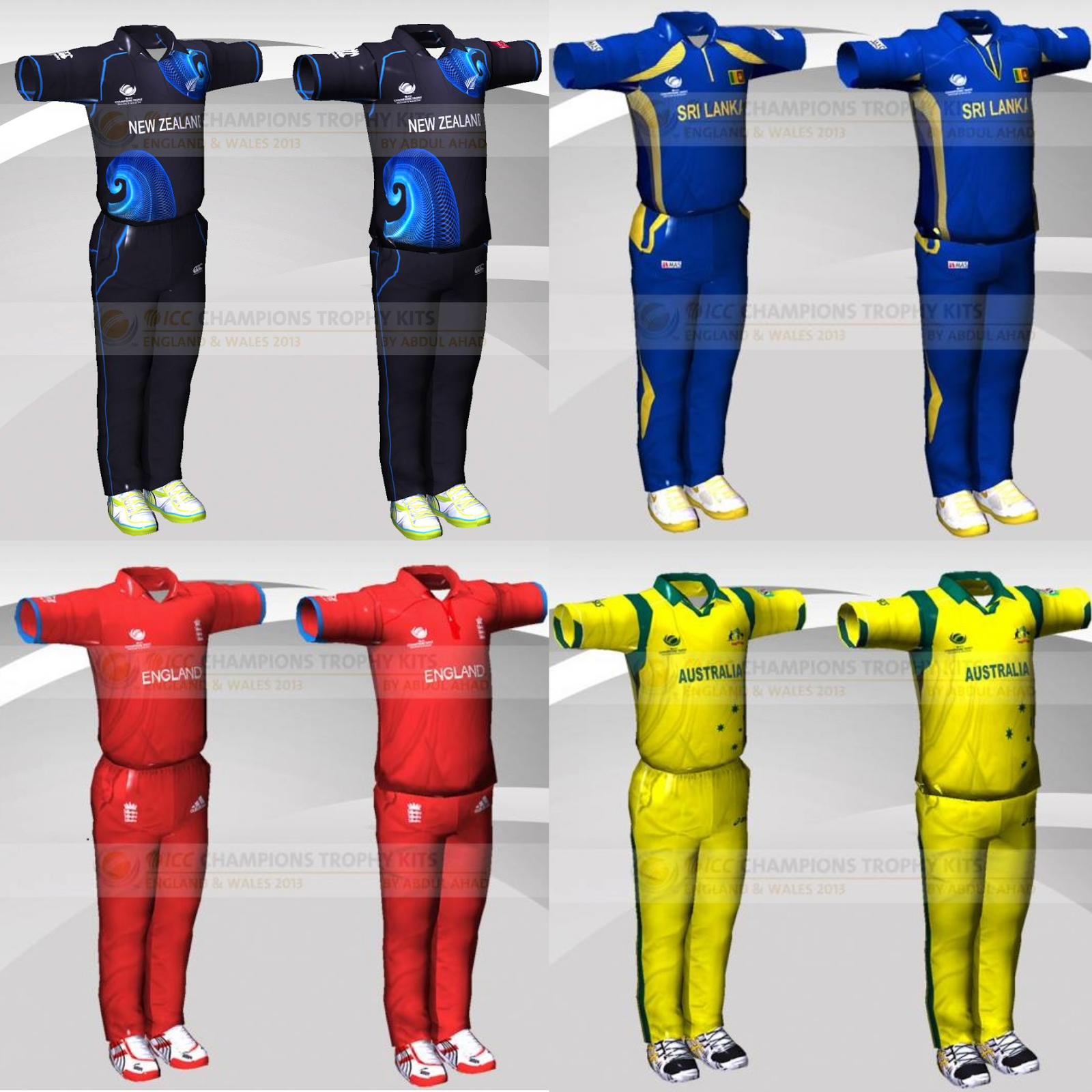 ICC Champions Trophy 2013 Kits Pack for EA Cricket 07Credit EA