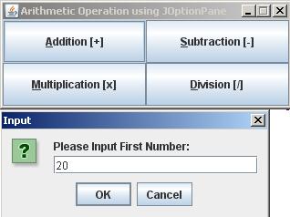 joptionpane numeric input
