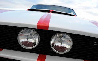 white ford mustang lights