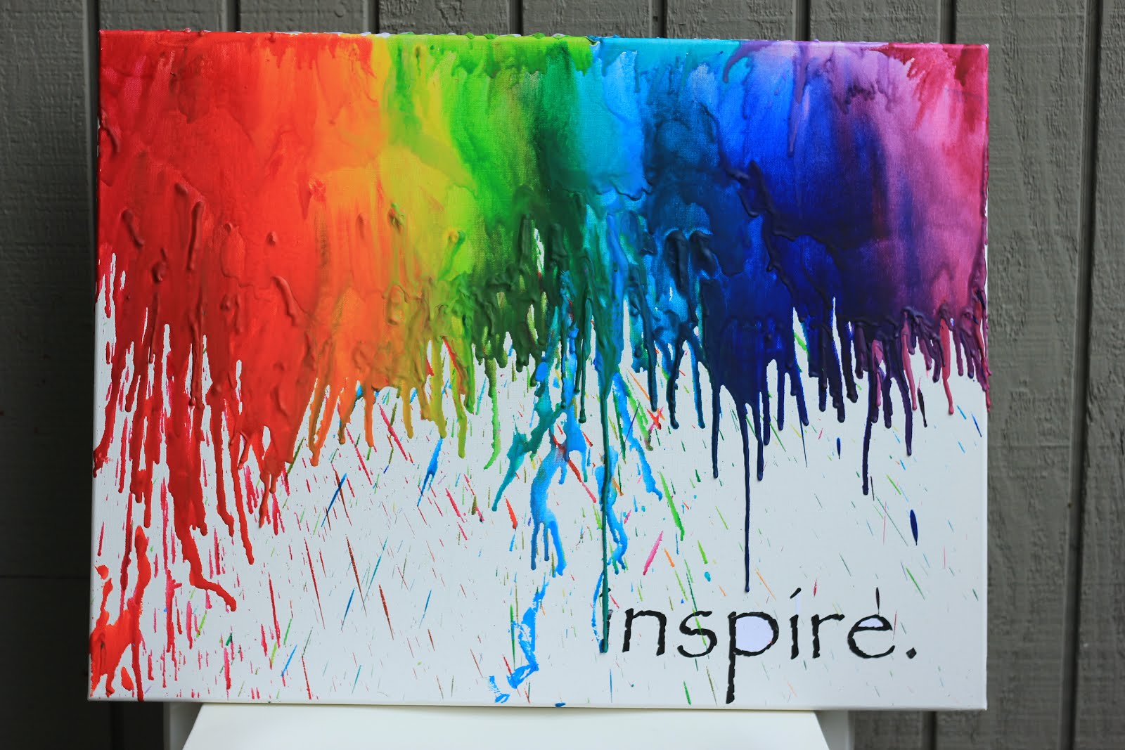 Melted crayon art wall decor on budget DIY crayon art Wall Decor