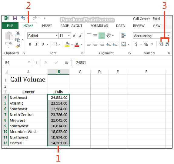 Cara Memformat Angka Di Excel 2013