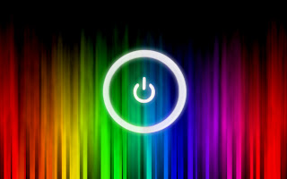 Colorful Background Power Button Logo HD Wallpaper