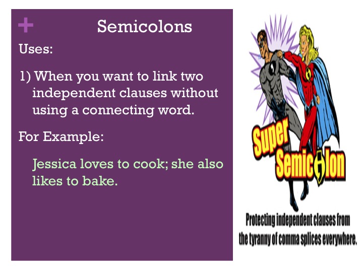 Semicolons and commas powerpoint presentation