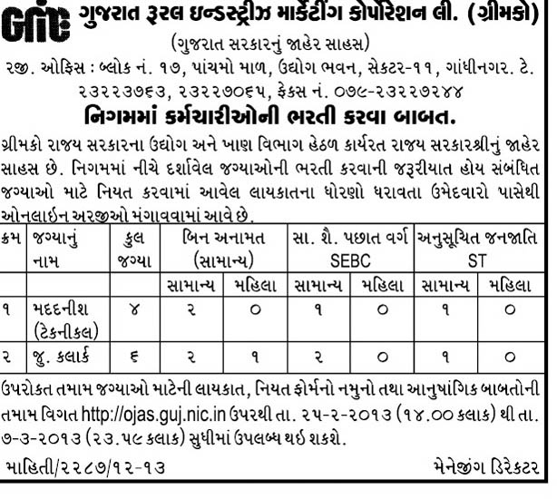Ojas.guj.nic.in Gujarat Govt Online Job Application OJAS Bharti