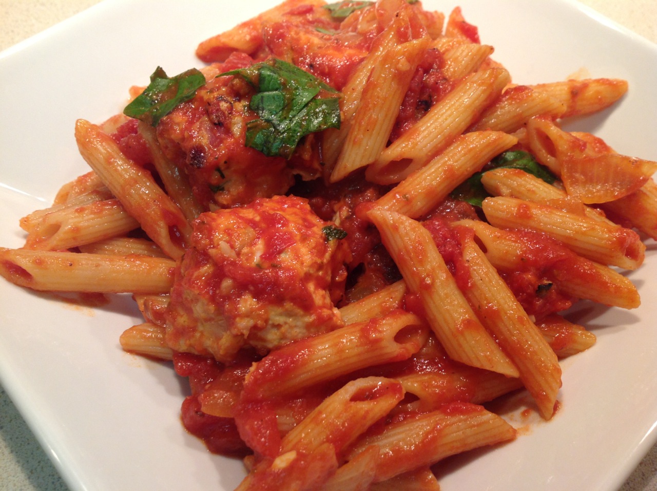 Cook In / Dine Out Penne with Meatballs and Tomato Sauce