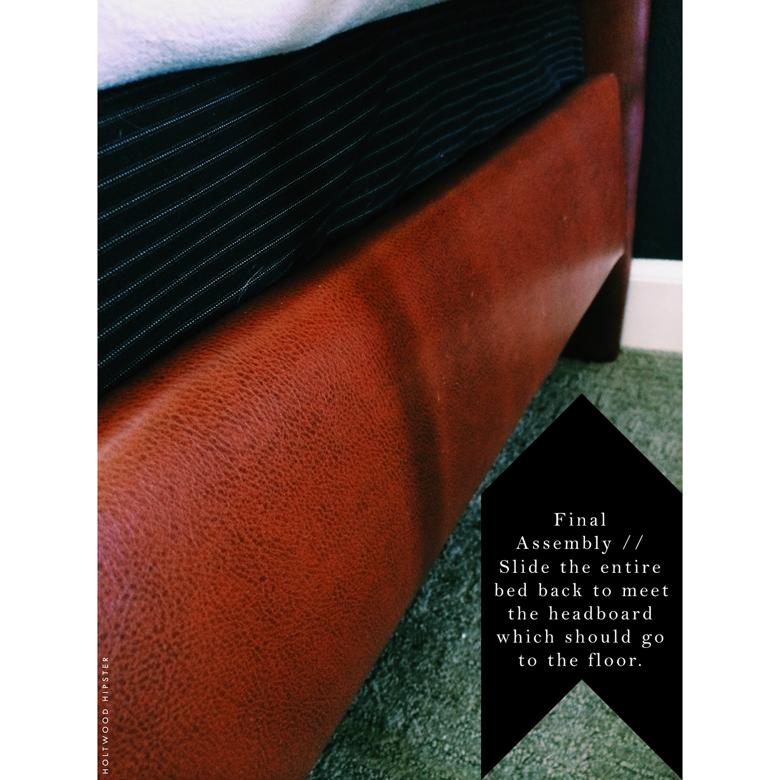 Make This // An Upholstered FauxLeather Bed Holtwood Hipster