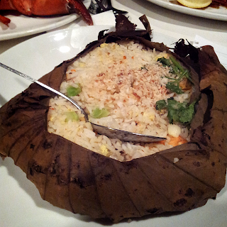 fried rice in lotus leaf