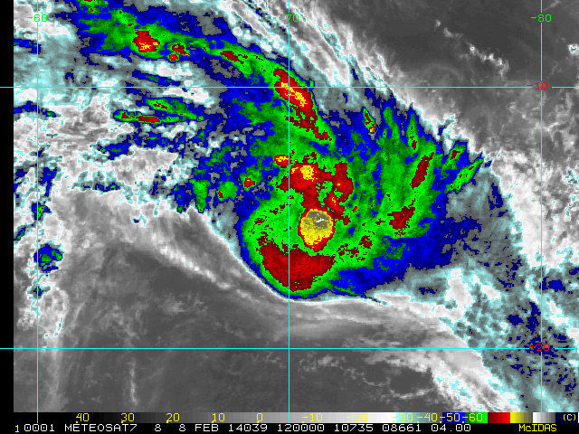 Image satellite  de la forte tempête tropicale Fobane