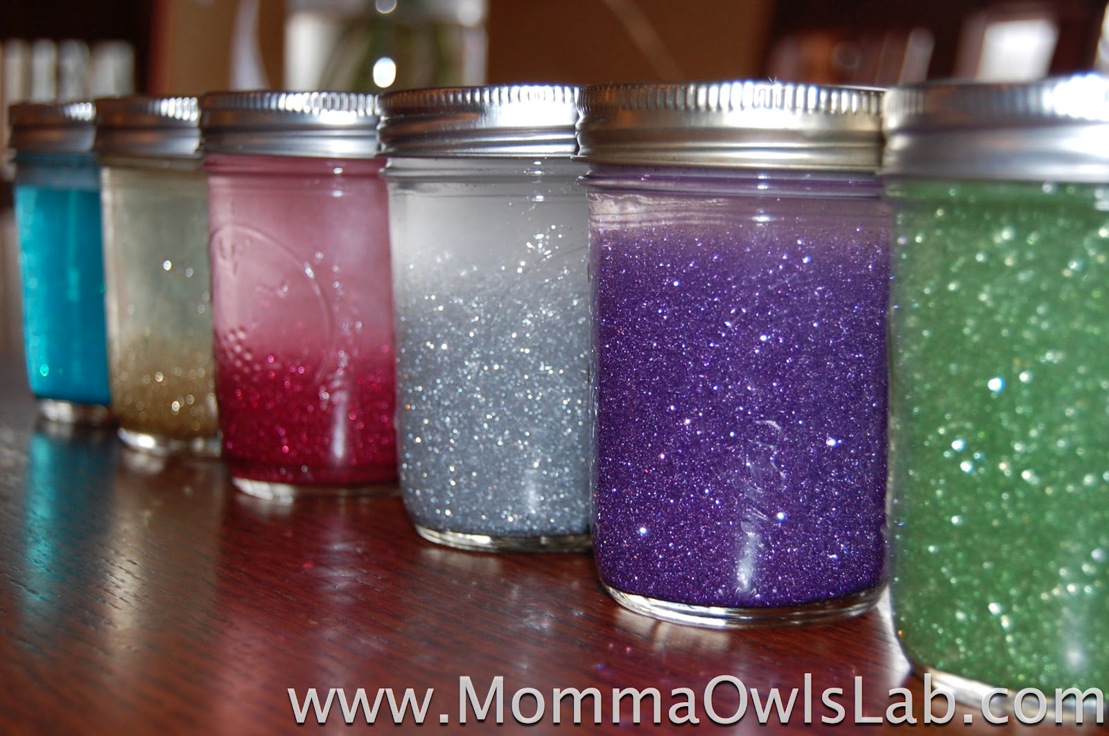 Momma Owl's Lab Glitter Jars